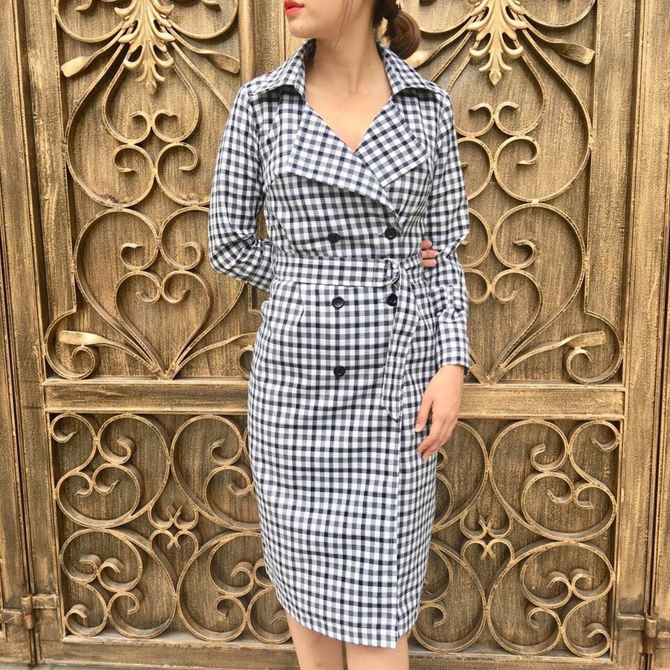 MS: D53 - ĐẦM CARO VEST CK