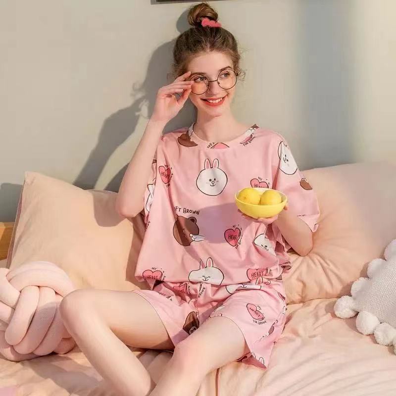 Đồ bộ nữ cotton thun cộc tay, đồ ngủ cộc tay dễ thương nhiều hoạ tiết đẹp | BigBuy360 - bigbuy360.vn