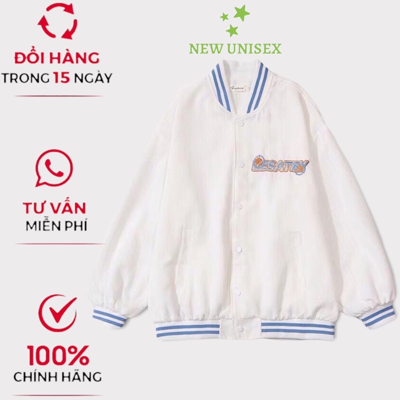 Áo Khoác Nhung Tăm 2 Lớp Lót Dù Logo Thêu Phối Viền Cổ Form Rộng Che Nắng Mặc Mát [NEW UNISEX]