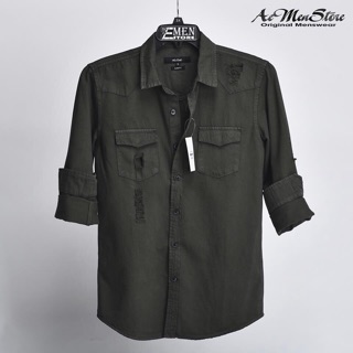 ÁO SƠ MI DENIM RÁCH