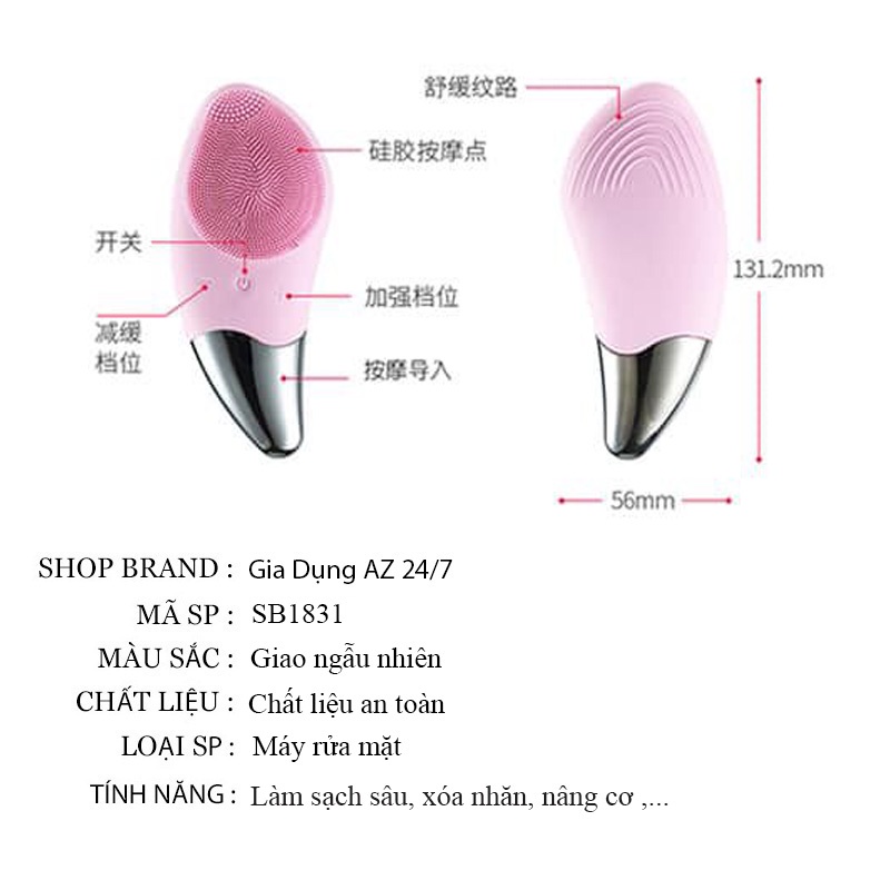 Máy rửa mặt cầm tay mini sonic massage làm sạch sâu nâng cơ xóa nhăn AZ SB1831