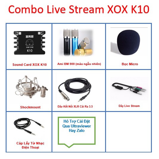 Combo Mic Thu Âm Ami BM900 Và XOX K10