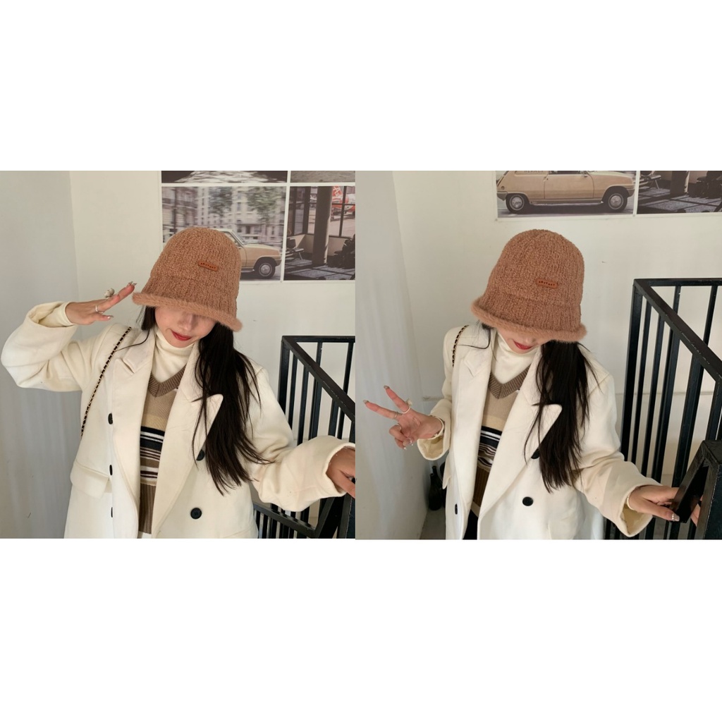 Mũ Bucket Dệt Kim Thời Trang Thu Đông Dành Cho Nữ