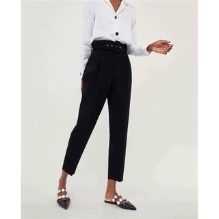 Quần baggy Vero Moda đai vuông cạp cao