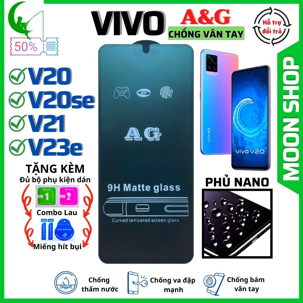 Kính Cường Lực Chống vân tay Vivo V20/ V20SE/ V21 5G/ V23E - Dán Full màn hình - Nhám AG Phủ Nano Cao cấp