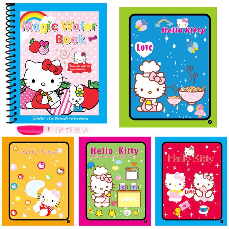 Đồ chơi tranh tô màu nước ma thuật, tập tô thần kỳ sử dụng nhiều lần, đa dạng chủ đề