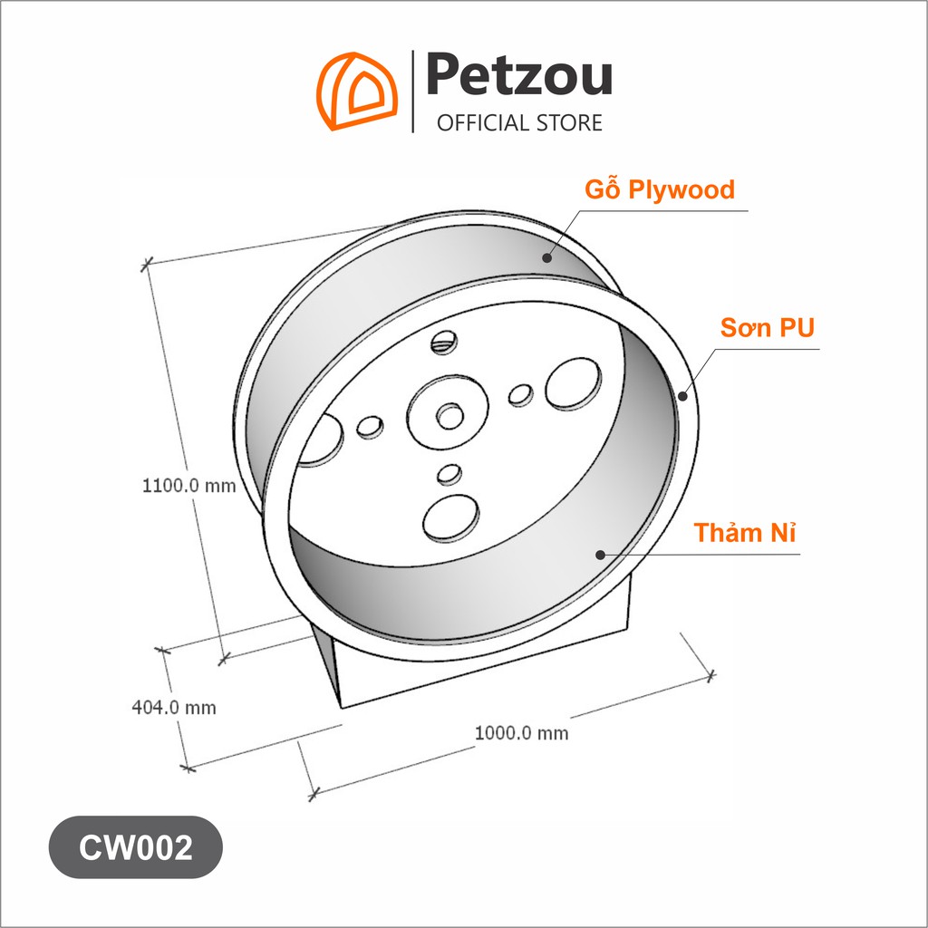 Bánh xe chạy bộ cho mèo Catwheel CW002 - Nội Thất Thú Cưng Petzou