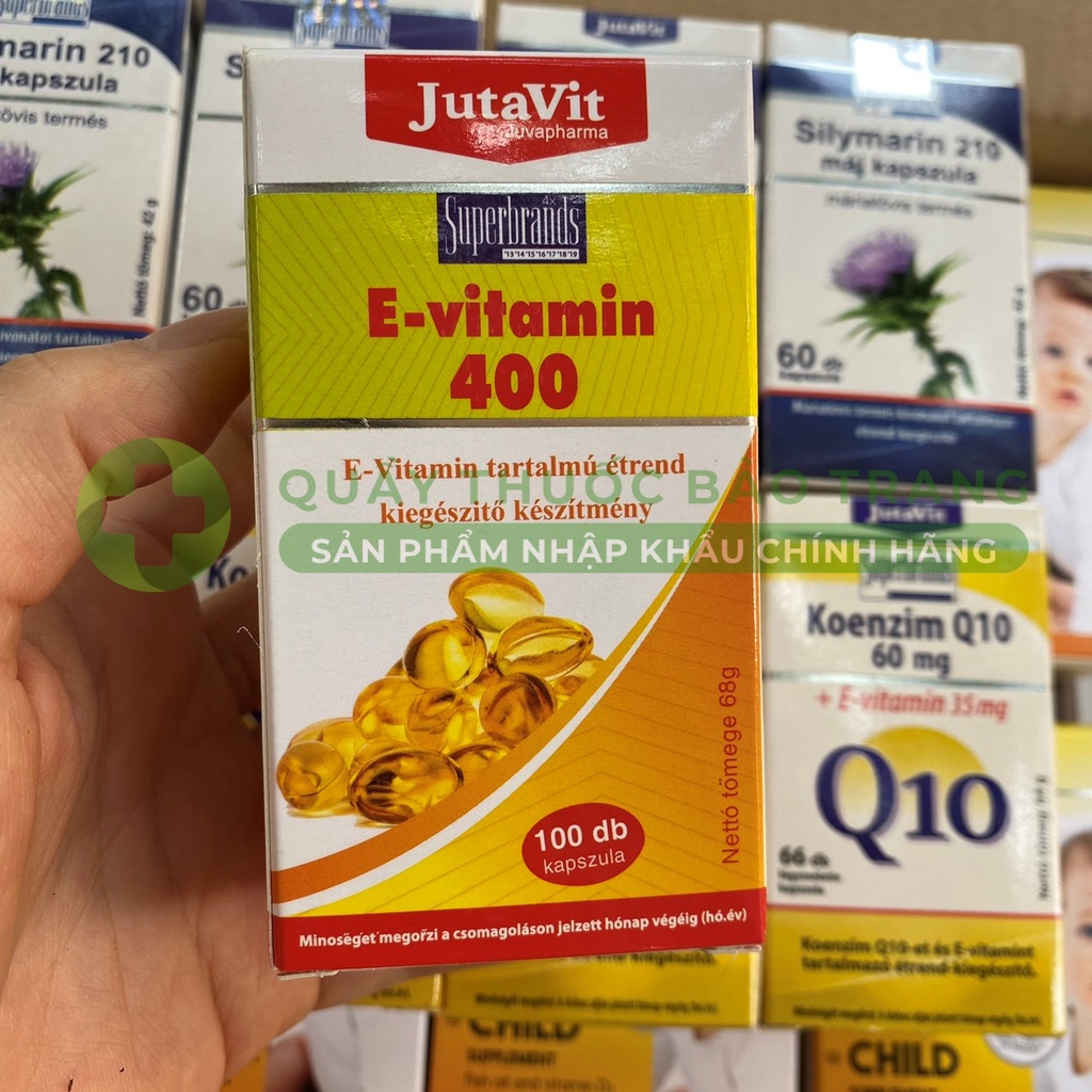 JutaVit E-vitamin 400 - Hỗ trợ hạn chế quá trình lão hóa, giúp làm đẹp da.