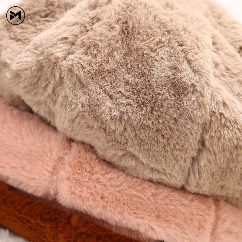 Mũ Nồi Lông Xù Dày Ấm Áp Họa Tiết Ngôi Sao Thời Trang Thu Đông Mới 2022