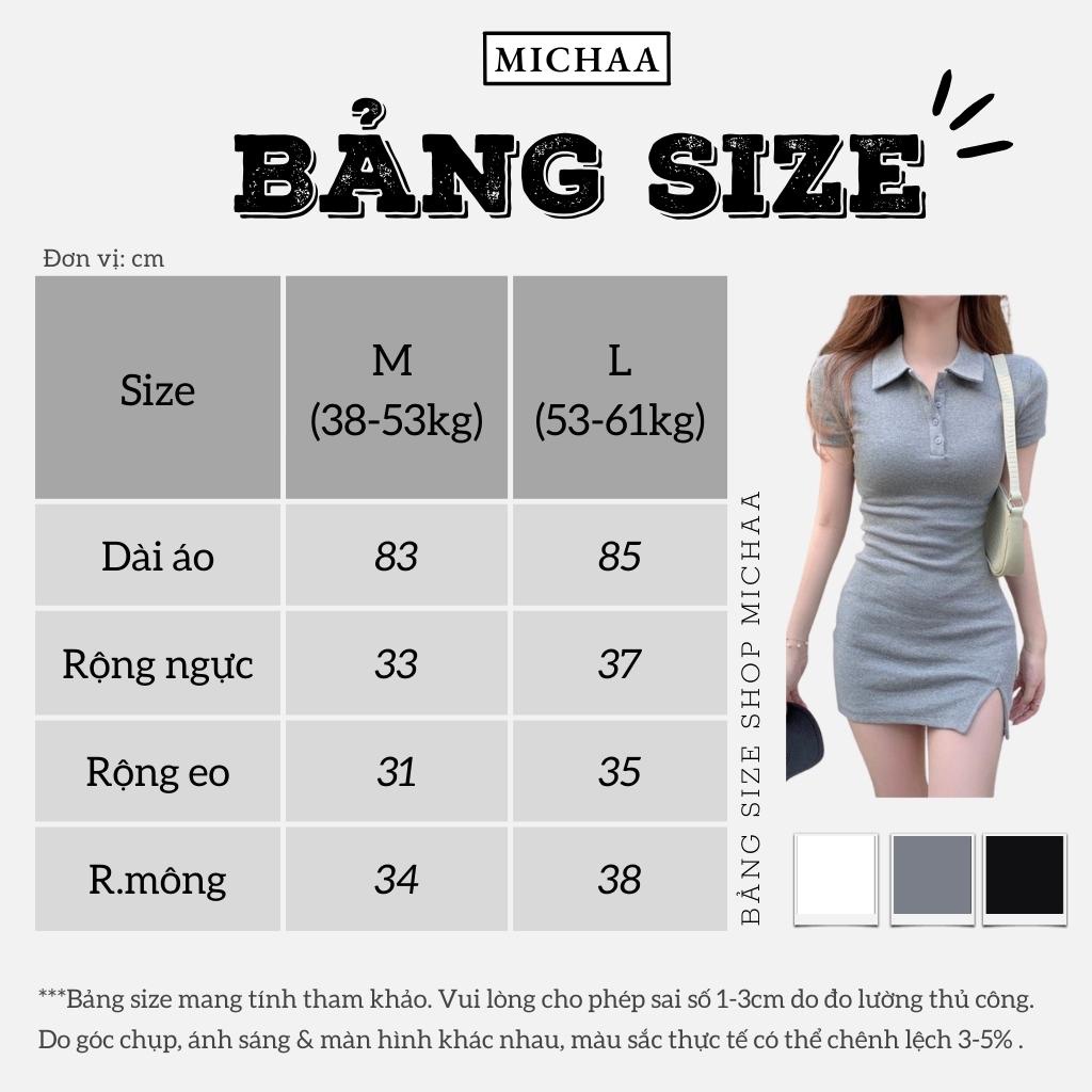 Đầm Váy Body CỔ POLO Phối Trắng Nữ Kiểu Tay Ngắn Dáng Xoè Tôn Dáng Mặc Đẹp - MICHAA