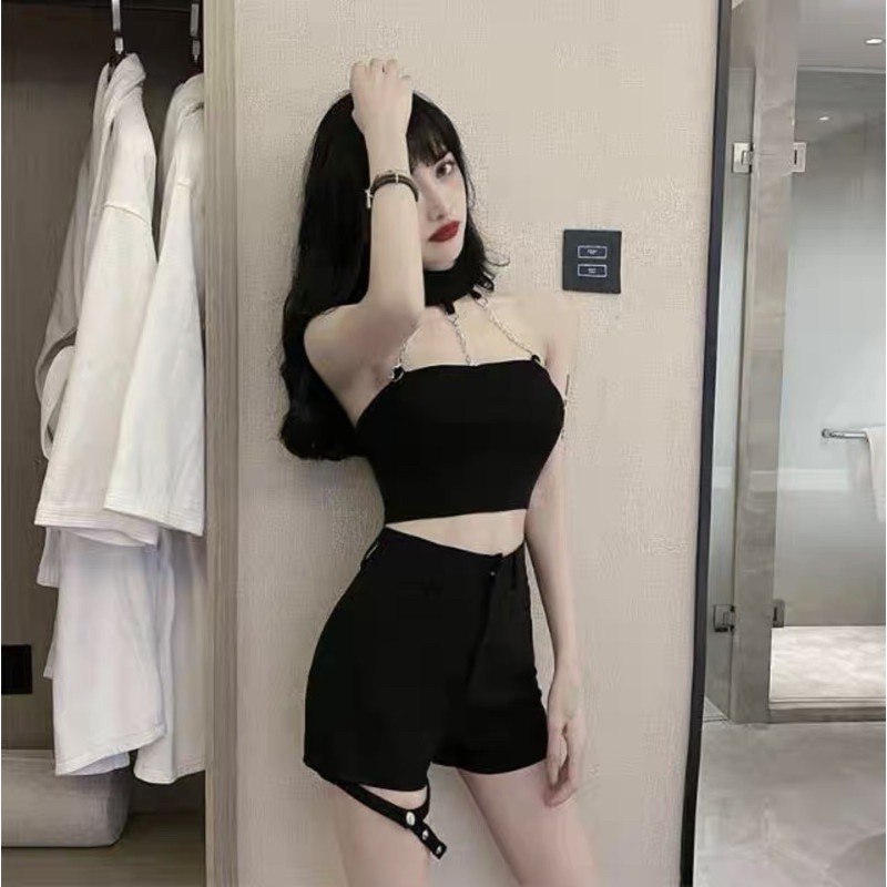 ÁO CROP PHỐI CHAIN SIÊU NGẦU 💕