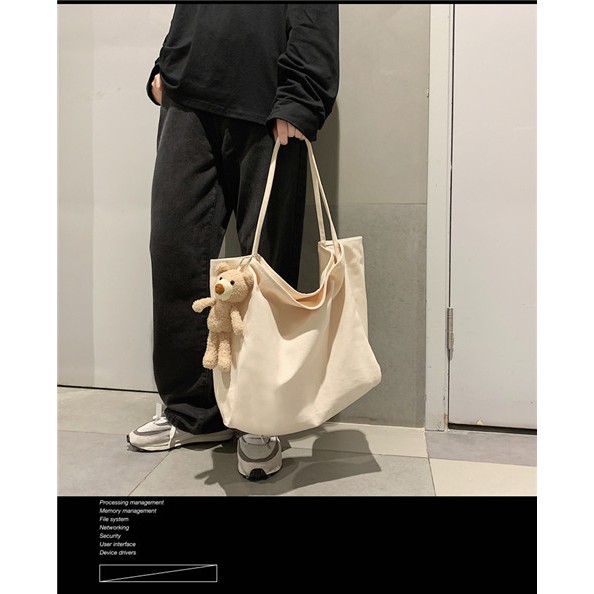 Autumn New Product Korean Version Of Large Capacity Lazy Style Hand-Carrying Shoulder Bag Green Shopping Bag Simple Canv