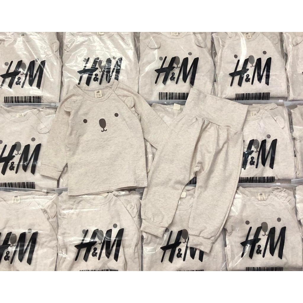 Bộ dài HM gấu bé khuy dọc size nhí