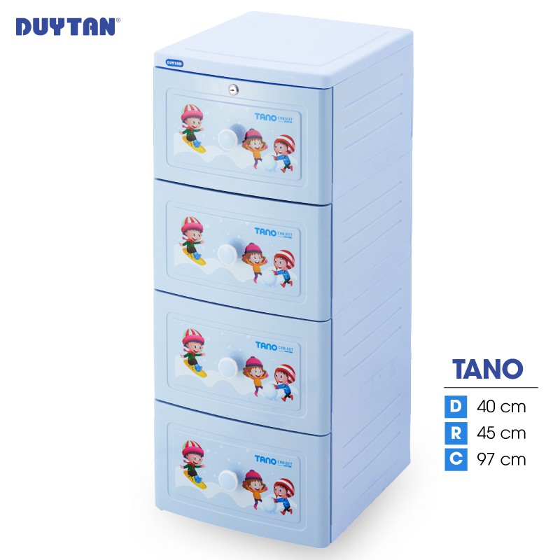 Tủ nhựa DUY TÂN Tano 4 ngăn (40 x 45 x 97 cm) - 42214 - Giao màu ngẫu nhiên