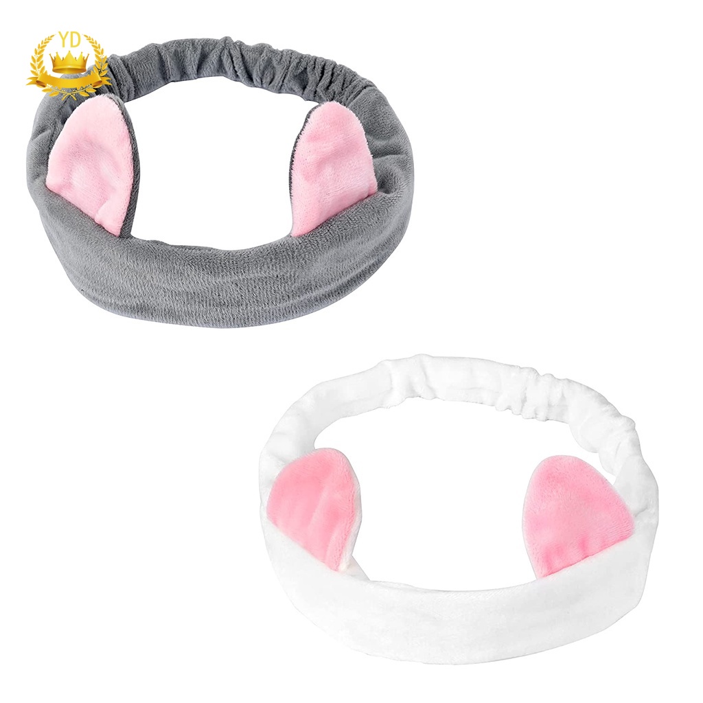 Băng đô trang điểm/ tẩy trang màu trắng/ xám đậm cho nữ