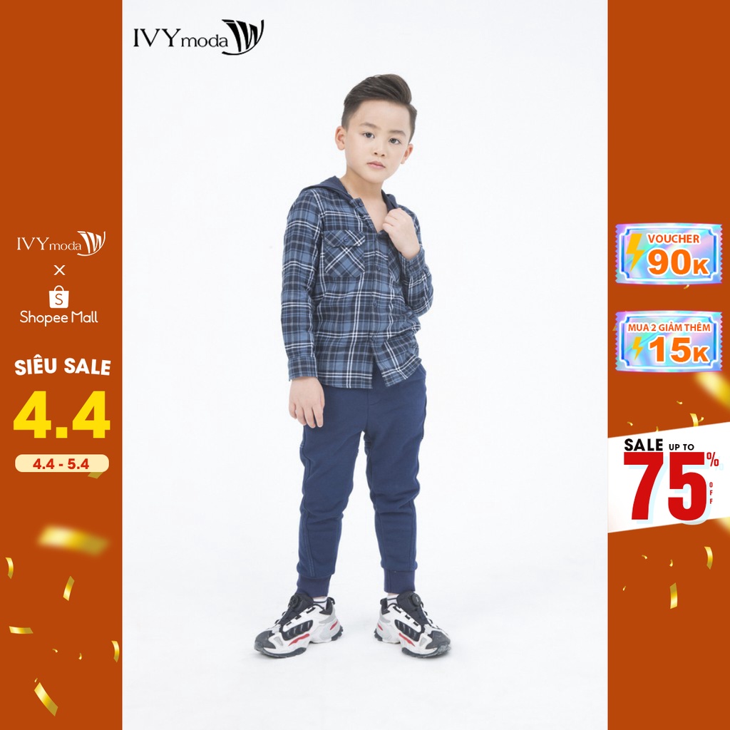 [Mã WABRSB55 giảm 12% đơn 250K] Áo sơ mi dài tay bé trai IVY moda MS 17K0975