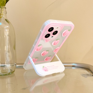Ốp Điện Thoại Tpu In Hình Quả Đào Đẹp Có Giá Đỡ Ẩn Cho iPhone 13 12 11 pro max 7 8 plus xr xs