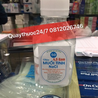✅viên muối tinh nacl 0,9% pha súc miệng