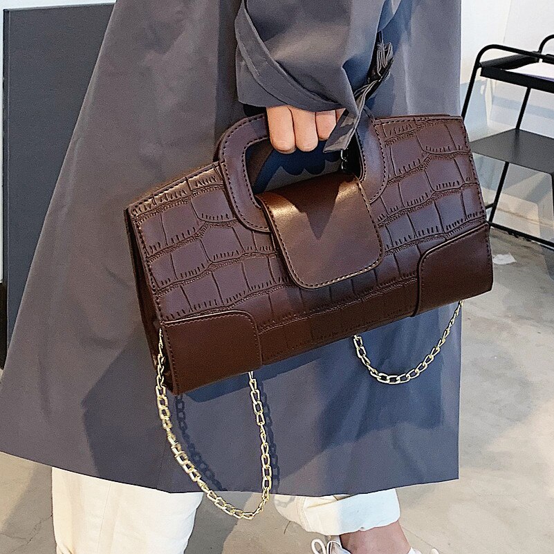 Túi xách JASMIN NOIR họa tiết giả da cá sấu hợp thời trang