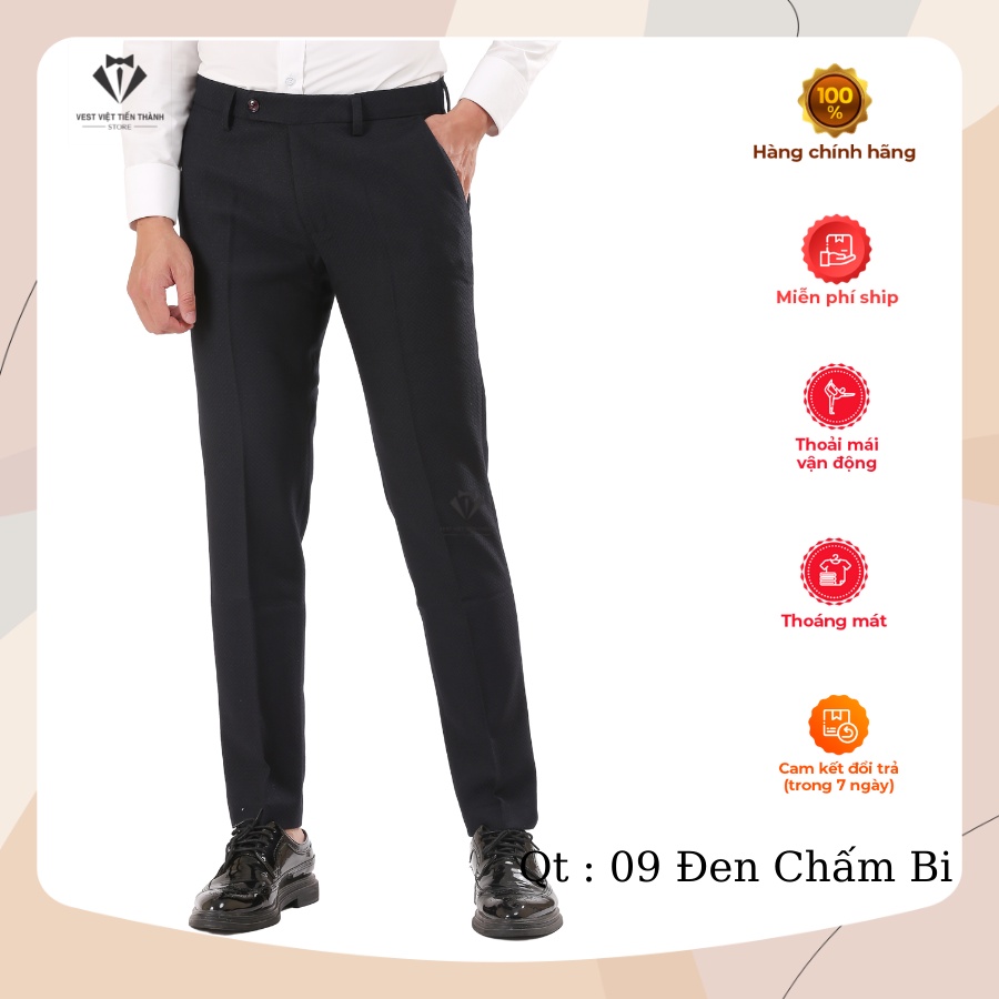 Quần âu nam nam vải cashmere cao cấp co dãn bốn chiều kiểu dáng slimfit thanh lịch