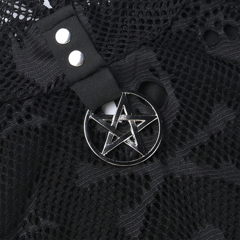 Áo Croptop Sát Nách Phối Lưới Phong Cách Đường Phố Gợi Cảm Thời Trang Cho Nữ