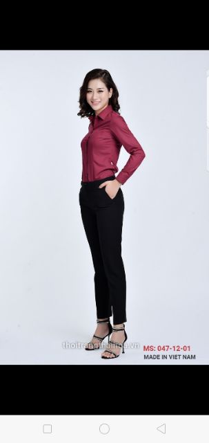 Áo sơ mi nữ Thái Hòa đỏ đô mã 047. gửi hàng sau 1 đến 2 ngày đặt | BigBuy360 - bigbuy360.vn