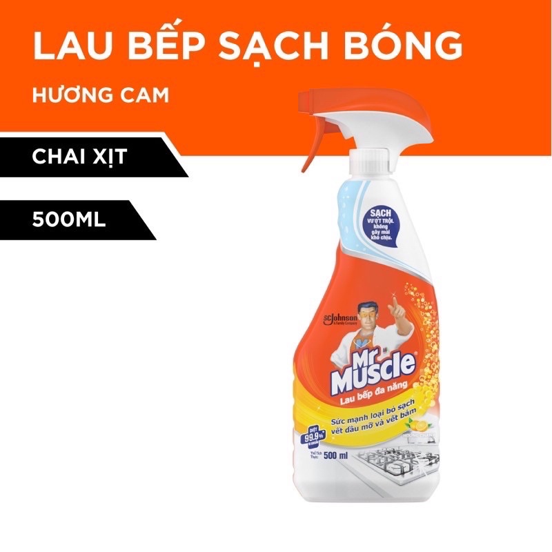 Nước Lau Bếp Đa Năng Mr Muscle hương cam chanh (500ml) - Hàng chính hãng DKSH Việt Nam.