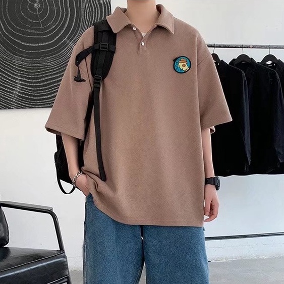Áo Thun Polo Màu Trơn Size Lớn Phong Cách Hàn Quốc Thời Trang Cho Nam