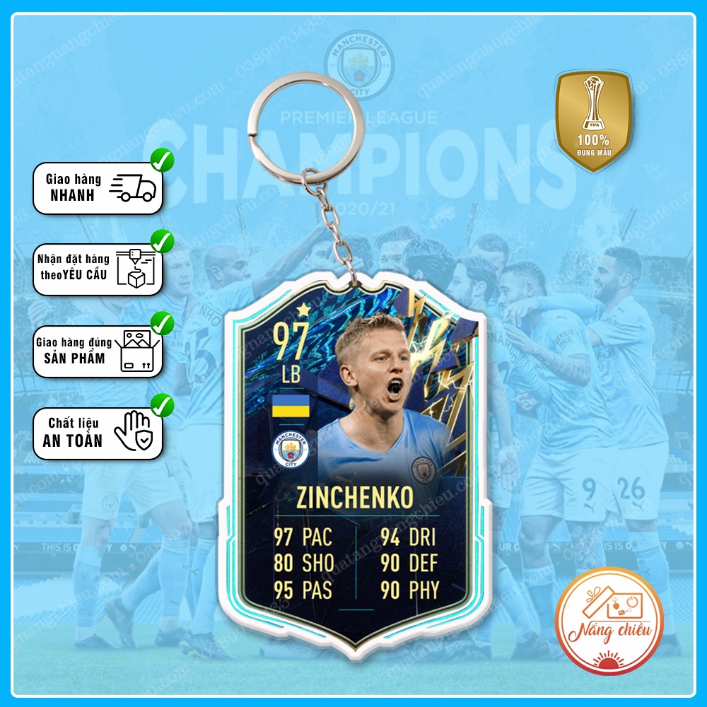 Móc Khóa Zinchenko ☘️MÓC KHÓA THẺ CẦU THỦ☘️
