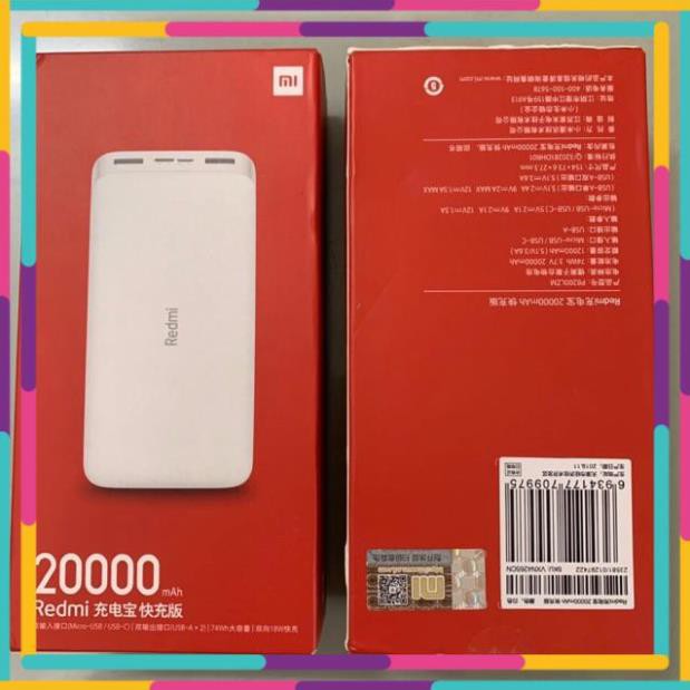 Pin sạc dự phòng Xiaomi Redmi 20.000 mAh chính hãng