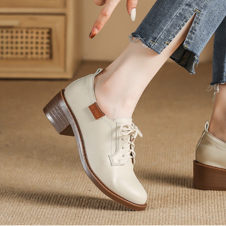 Giày Da oxford Đế Dày Cột Dây Phong Cách retro Anh Quốc