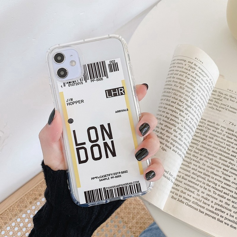 Plane ticket Yearning place London Seoul Paris aviation flight Destination soft or hard case  iphone 6 Plus 6S Plus 7Plus 8Plus X XR XS Max iphone 11 pro Max