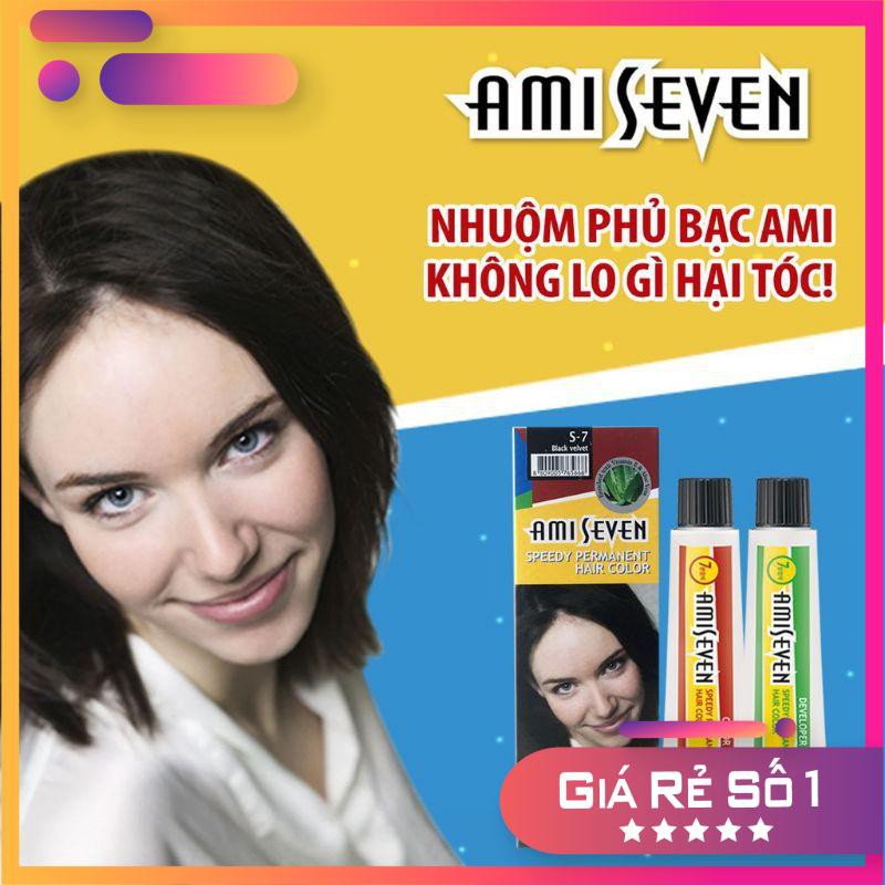 [CHÍNH HÃNG] Nhuộm Phủ bạc Ami seven 60ml x2tip