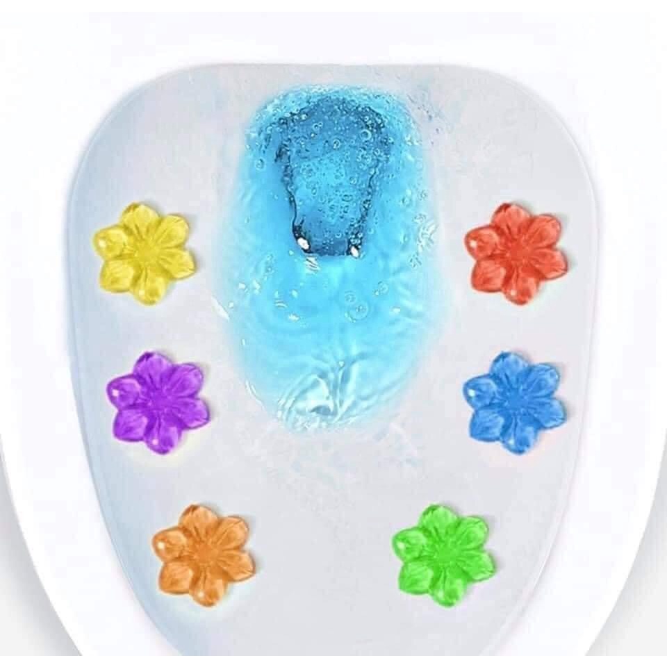 Gel thơm toilet KHỬ TRÙNG, KHỬ MÙI bồn cầu, bắn ra hình bông hoa với 6 loại hương thơm dễ chịu