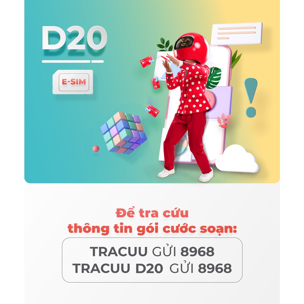 Sim iTelecom eSim 4G Gói D20 - Chỉ 20k Data 2Gb/Tháng - 4G tốc độ cao Toàn Quốc