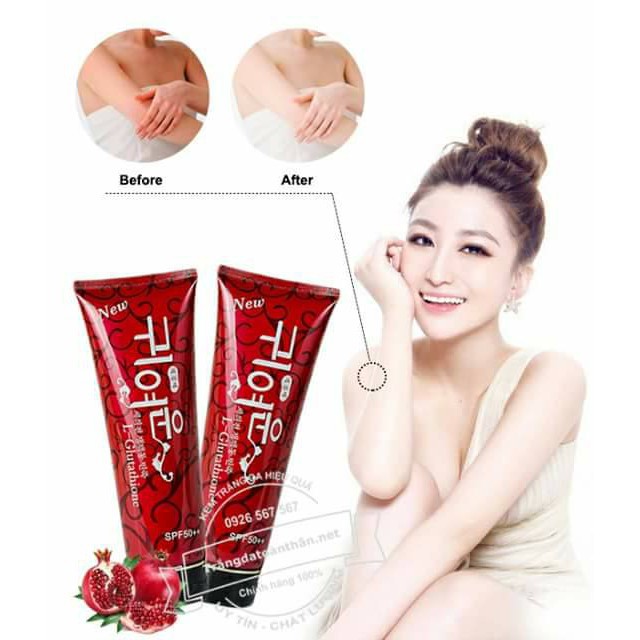 (HÀNG CHUẨN KEM CÓ MÙI NƯỚC HOA )Kem Dưỡng Trắng Da Toàn Thân L-Glutathione SPF 50++(HƯƠNG NƯỚC HOA)