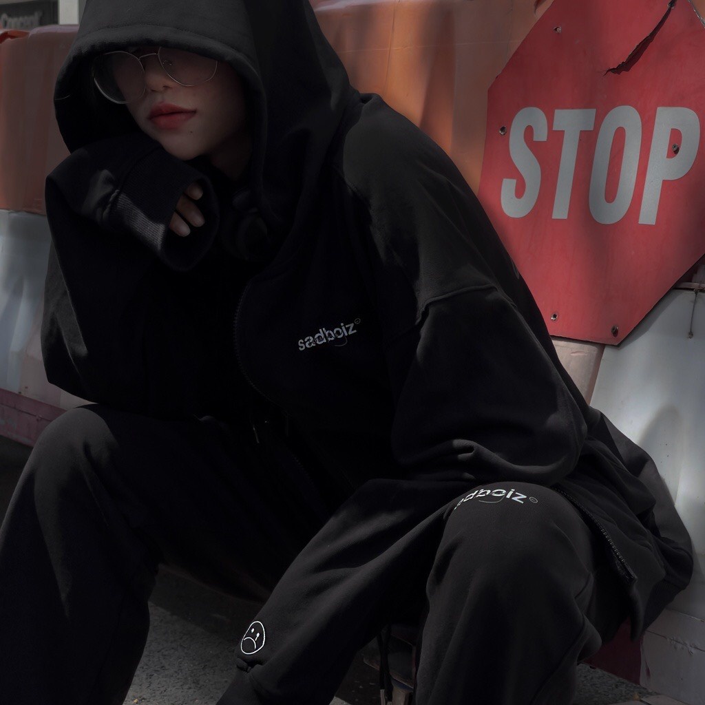 Áo Hoodie Zip SADBOIZ Mũ Trùm Form Unisex Dành Cho Nam Nữ