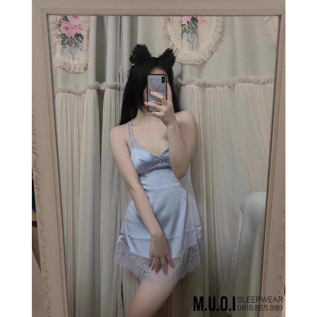 [FREESHIP] Váy ngủ sexy QUẢNG CHÂU- SX 84 -Váy ngủ lua đan dây sexy cúc hạt cao cấp QUẢNG CHÂU- hàng có sẵn(video+ ảnh)
