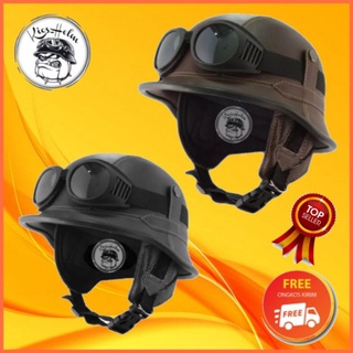 Mũ bảo hiểm đi xe đạp / mũ bảo hiểm / mũ bảo hiểm màu nâu đen kiểu retro