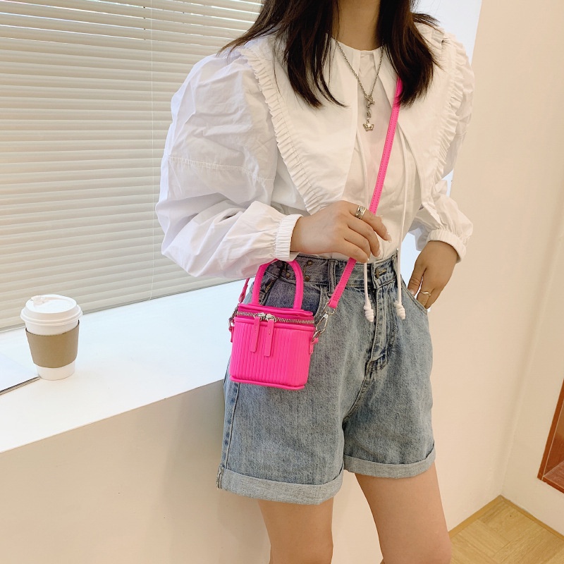 Túi Da Đeo Chéo Hình Vuông Ba Chiều Màu Trơn Phong Cách Hàn Quốc Thời Trang Mùa Hè Dành Cho Nữ 2022