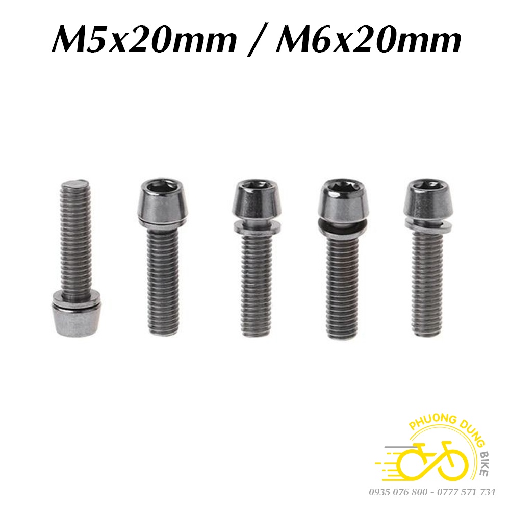 Ốc vít thép xe đạp M5x20mm / M6x20mm