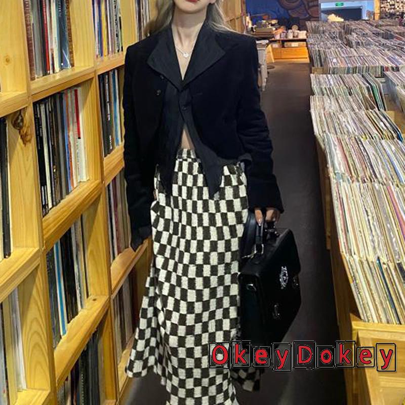 Áo sơ mi dài tay cổ bẻ gài nút màu đen phong cách cổ điển thời trang cho nữ