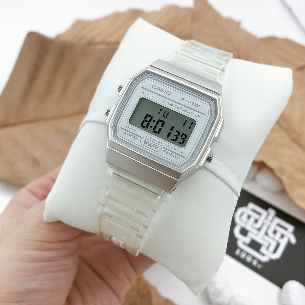 Đồng hồ nam/nữ Casio F-91 / F-91WS-7 dây nhựa, chống nước, có đèn led, hàng chính hãng