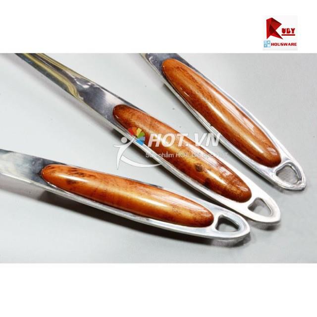 [KM] Môi nấu bếp cán ốp nâu 9 cm 100% inox 304 (GC)