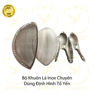 [KHUÔN YẾN] BỘ KHUÔN LÁ INOX 304 ĐỊNH HÌNH TỔ YẾN + 2 KẸP INOX