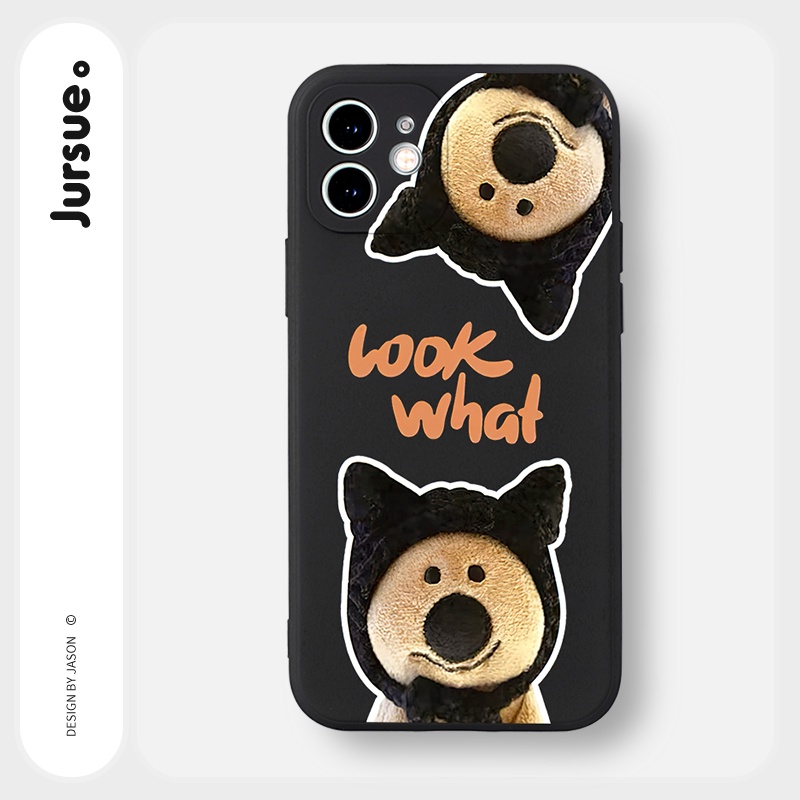 Ốp lưng JURSUE hoạt hình cặp đôi dễ thương đẹp độc lạ cho iPhone 13 12 11 Pro Max SE 2020 X XR XS 8 7 ip 6S 6 Plus Y2102