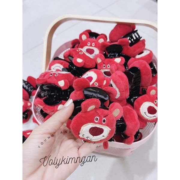 Kẹp tóc càng cua Gấu Hồng bông siêu cute