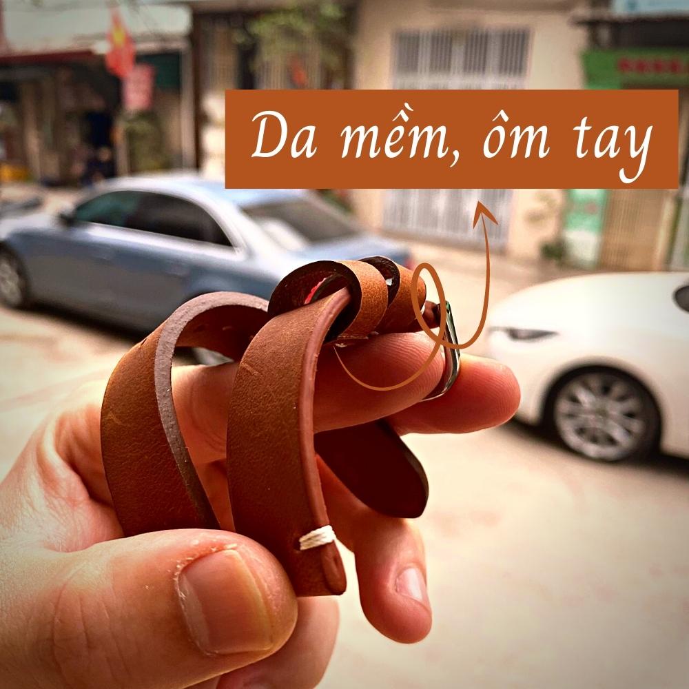 Dây AW, dây đeo đồng hồ AW series 3 4 5 6 7 da bò sáp size 38mm 40mm 42mm 44mm handmade thủ công M34