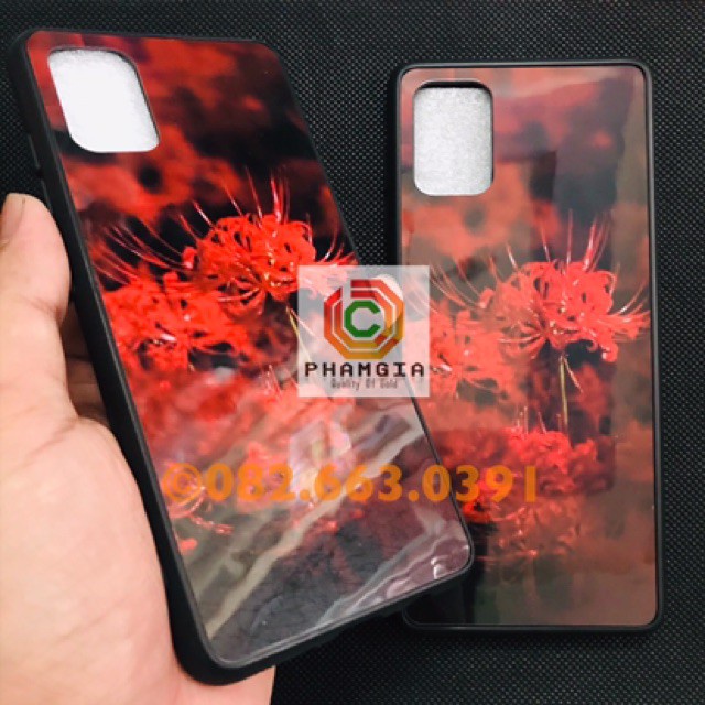 ỐP lưng kính Samsung (các dòng) hoa bỉ ngạn sáng bóng, chống bể, chống vân tay