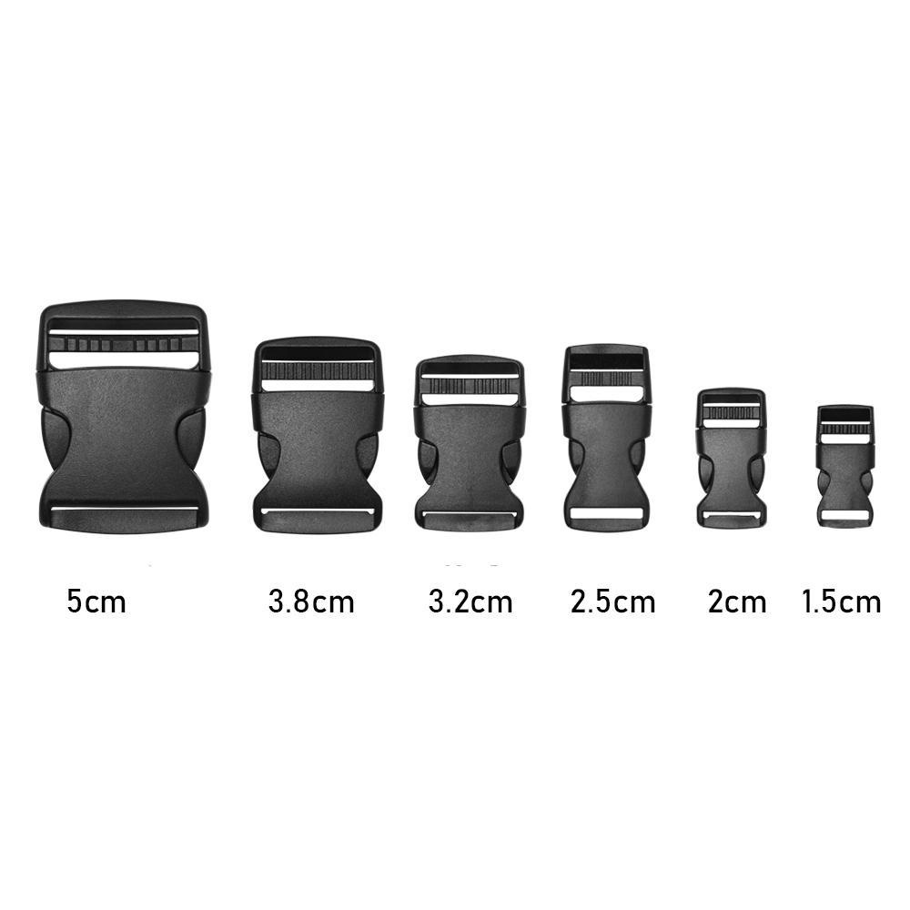 Set 2 / 5 / 10 / 20 / 30 Khóa Cài Bằng Nhựa Màu Đen Chất Lượng Cao Dành Cho Dây Đeo Túi Xách Paracord